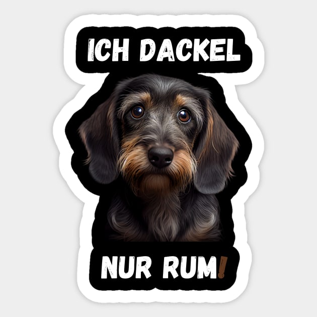 Sweet Wire-haired Dachshund - I Dachshund Just Around! 5 Sticker by PD-Store